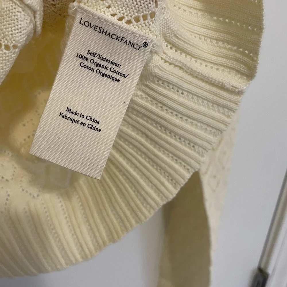 NWT LoveShackFancy Janie Cropped Cardigan - Picture 5 of 5